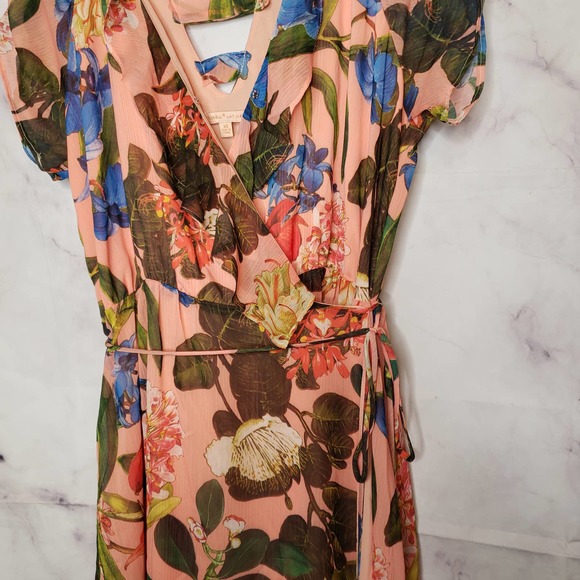 GIBSON LATIMER Floral Hi-low Wrap Around Dress M - Picture 4 of 11